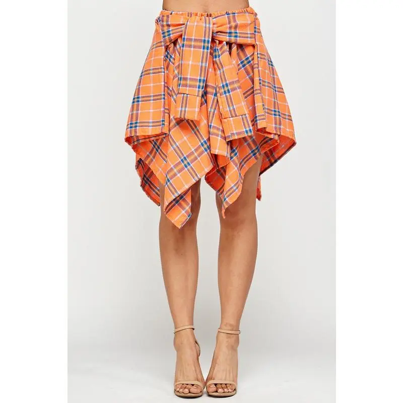 Plaid Handkerchief Skirt