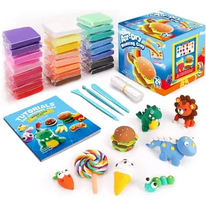 24-Color Air Dry Modeling Clay Kit for Kids - No-Bake, No-Mess Magic Clay Crafts, Christmas/Birthday Gifts for Boys & Girls