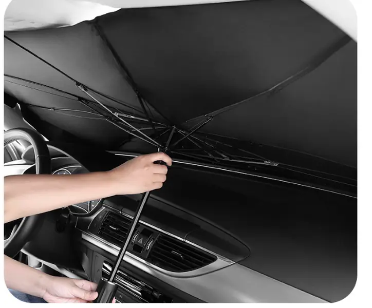 Portable Foldable Ribbed Car Windshield Sunshade, UV Protection Heat Insulation Sun Cover, Essential Summer Accessory to Cool Car Interior When Parking