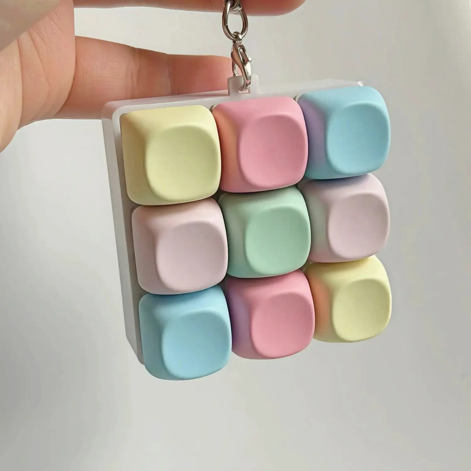 Mechanical Keyboard Keychain Fidget Toy - Compact, On-the-Go Pocket-Sized Shoe Accessory, Skin-Friendly Silicone, Comfortable Grip, Clicking Keys, Fidgets for Anxiety, Durable Backpack Accessory for Adults & Women, Stress Relief Fidgets