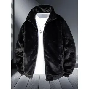 TJL Men's Winter Mink Fur Coat Imitation Mink Velvet Thick Warm Short Hooded Jacket Plus Size Menswear Soft jackets old money outfits 1999 outfits men snowGift