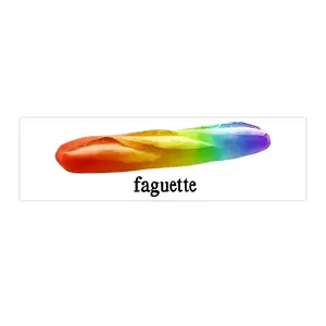 Faguette LGBT BumperSticker / Magnet, LGBT Baguette, Pride Tee, French Gay Lesbian Joke, Gift for Gay Friend, Pride Celebration