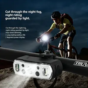 Gesture Control Bike Light, Type-C Fast Charging, Waterproof Front Lamp, Blue Warning, Multi-Function Night Riding Light, Outdoor Mountain Bike Lantern, Bicycle Headlight