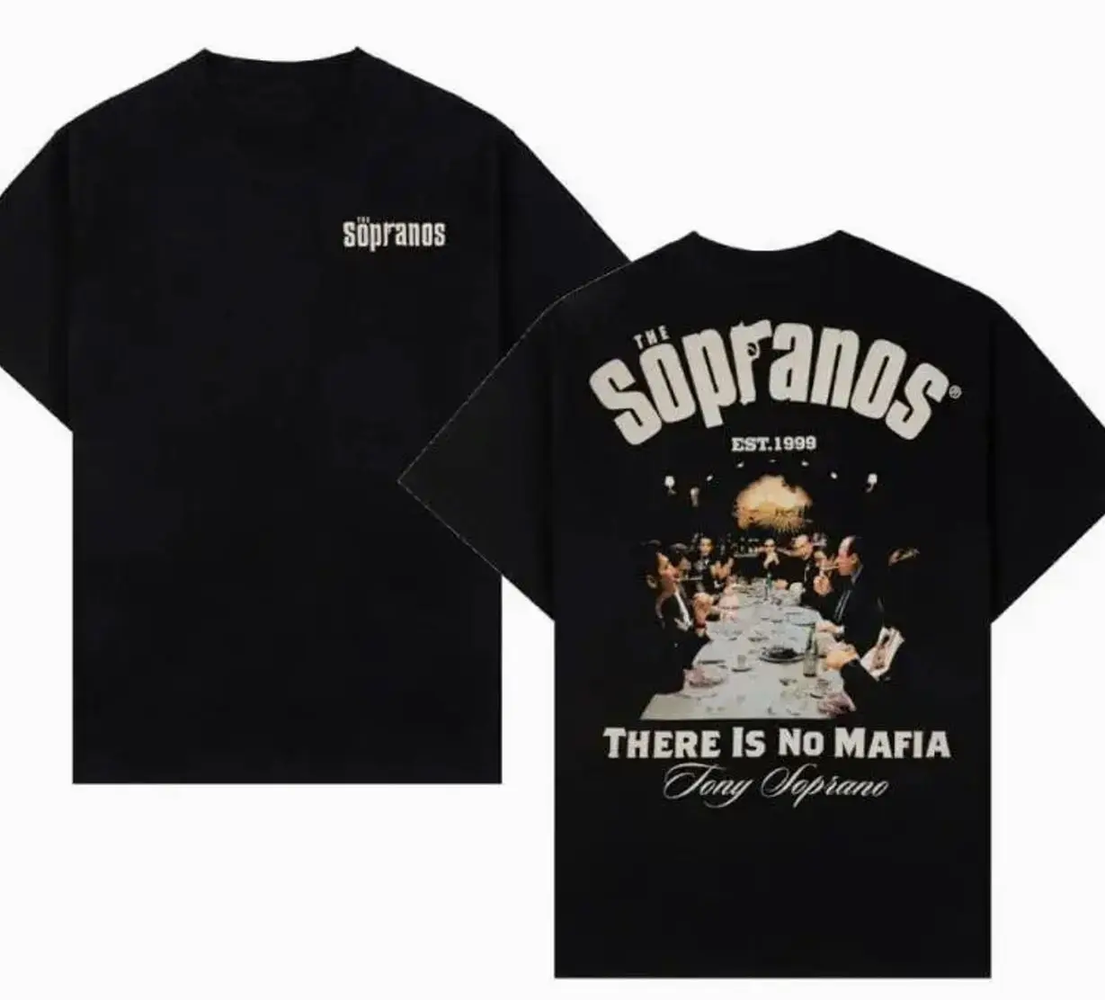 The Sopranos 2 Sides Graphic Tee - Iconic 'There Is No Mafia' Design for Fans of the Classic Series, Perfect for Casual Outfits and TV Show Enthusiasts 5