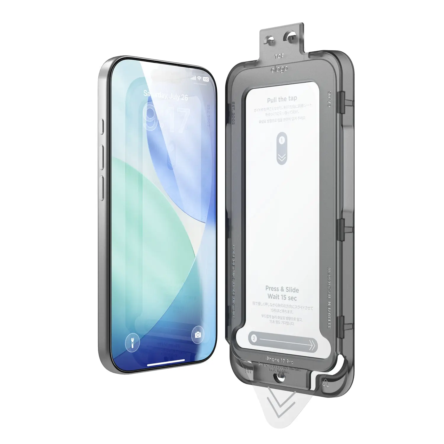 elago 9H Hardness Tempered Glass Screen Protector for iPhone 17 Pro - Easy Installation Smartphone Accessory, Premium Phone Screen Protectors for Cellphone Devices