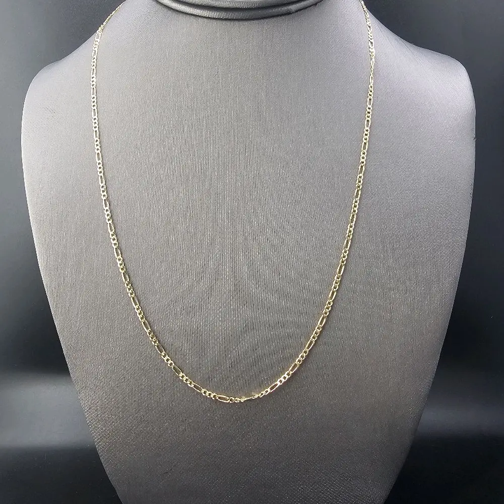 14K Gold Chain 20" Figaro Necklace for Men and Women 14K Gold Chain 20" Figaro Necklace for Men and Women