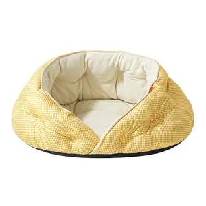 Comfortable Dog Bed with Polar Fleece, Shaped Beds, Warm and Safe, Soft and Plush, Breathable, Suitable for Small Dogs and Cats, All-Season Use