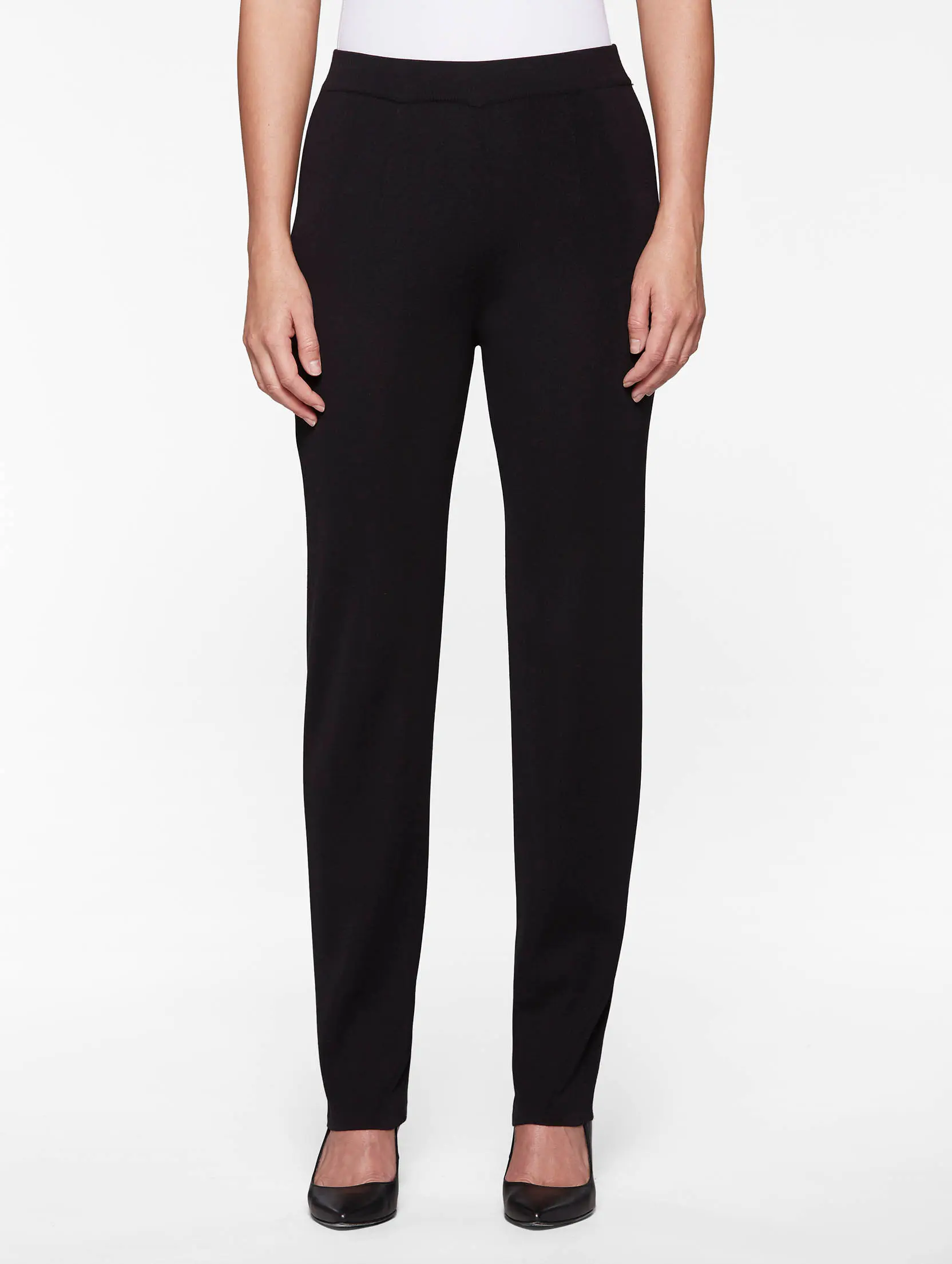 Nancy Straight Leg Mylana Knit Pant, Black - True Fit