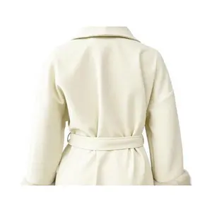 Women's Elegant Loose-Fit Wool Coat, Fall & Winter Worn-Washed Style, Plain Pattern, Moderate Fabric Thickness, Perfect for Casual Wear