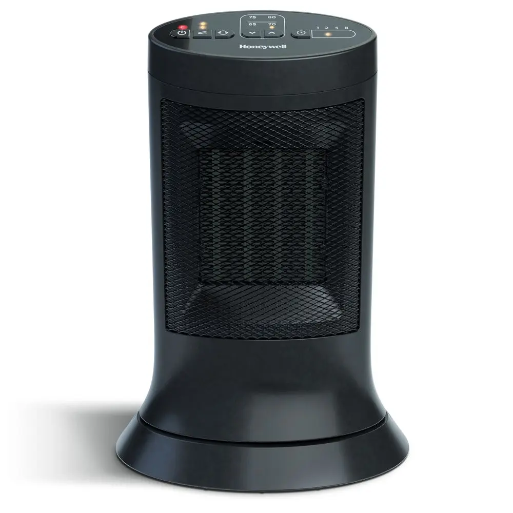 Honeywell Digital Ceramic Compact Tower Heater Black: Indoor Space Heater Programmable Thermostat 1500W Electric