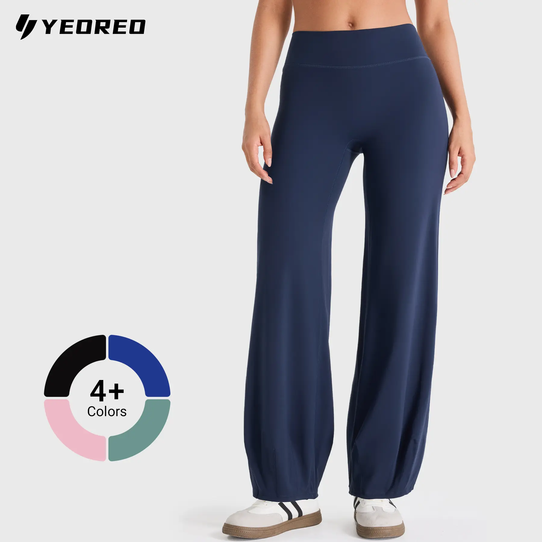 YEOREO Women’s Bubble Pants, Low Rise Balloon Leggings, Buttery Soft Stretchy No Front Seam Yoga Workout Pants