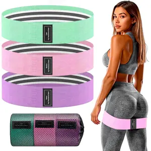 3-Pack Elastic Squat Resistance Bands, Non-Slip Hip Thigh Yoga Fitness Straps, Home Gym Workout Equipment, Muscle Training Bands