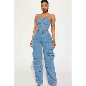 Dixie Denim Jumpsuit - Denim 5