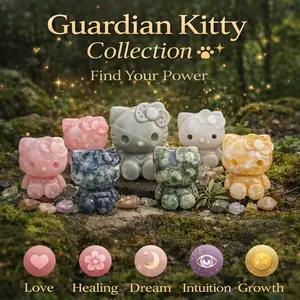Guardian Milky Quartz Kitty Kat Spiritual Healing Crystal for Calming Balance & Emotional Courage