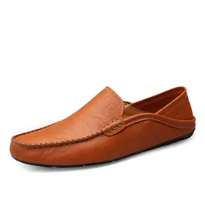 Men's Genuine Leather Driving Loafers - Casual Slip-On Shoes