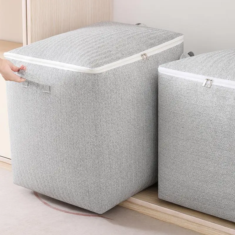 Clothes Storage Bag, 1 Count Large Capacity Zipper Quilt Storage Organizer with Handle, Foldable Storage Bag Blankets, Toys, Snacks, Books and Other D