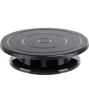 One, 11-inch rotating turntable, engraving wheel rotating cake turntable, black paint turntable, lightweight stand for cake decoration, project display, kitchen baking tools, Party