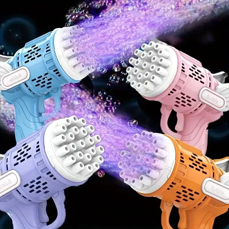 Bubble Machine Toy, Bubble Gun with 1 Bottle Bubble Solution, Outdoor Bubble Toy for Birthday Party Wedding Anniversary(Requires 3 AA 1.5V batteries,