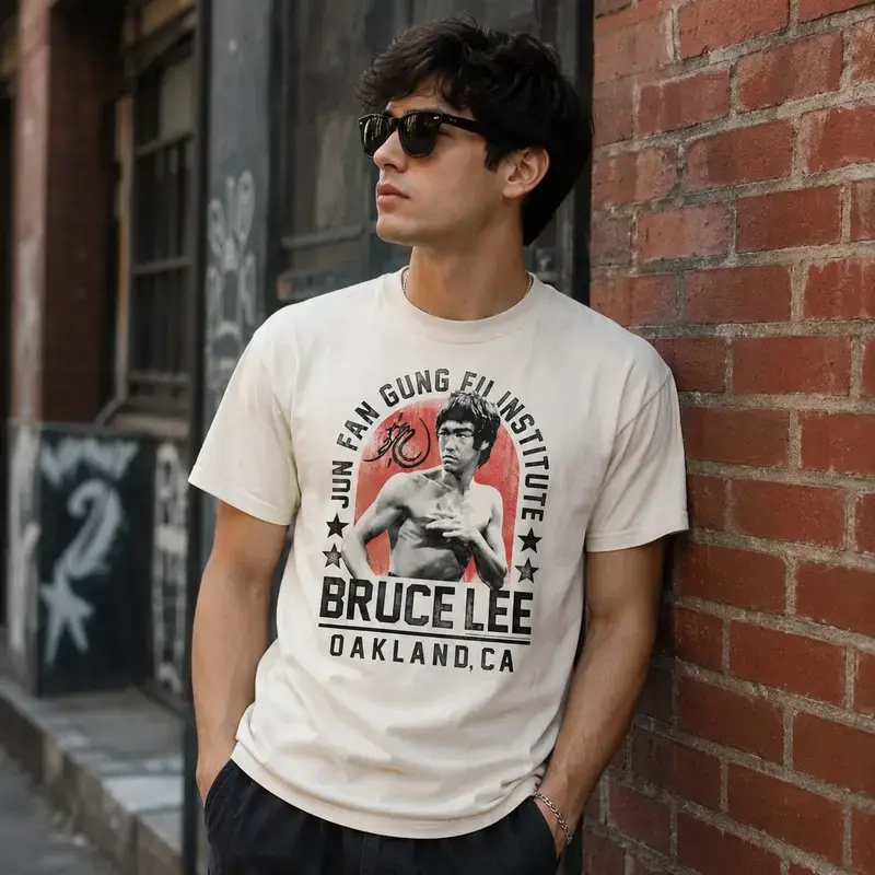 American Classics Bruce Lee Jun Fan Gung Fu T-Shirt, Martial Arts Graphic Tee, Vintage Style, Unisex Fan Gift