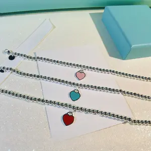 Tiny Classic Sleek Beaded Chain Heart Pendant Bracelet, Neutral & Bold Color Options, Timeless Minimalist Jewelry, Stackable Everyday Piece, Fits Every Aesthetic & Occasion