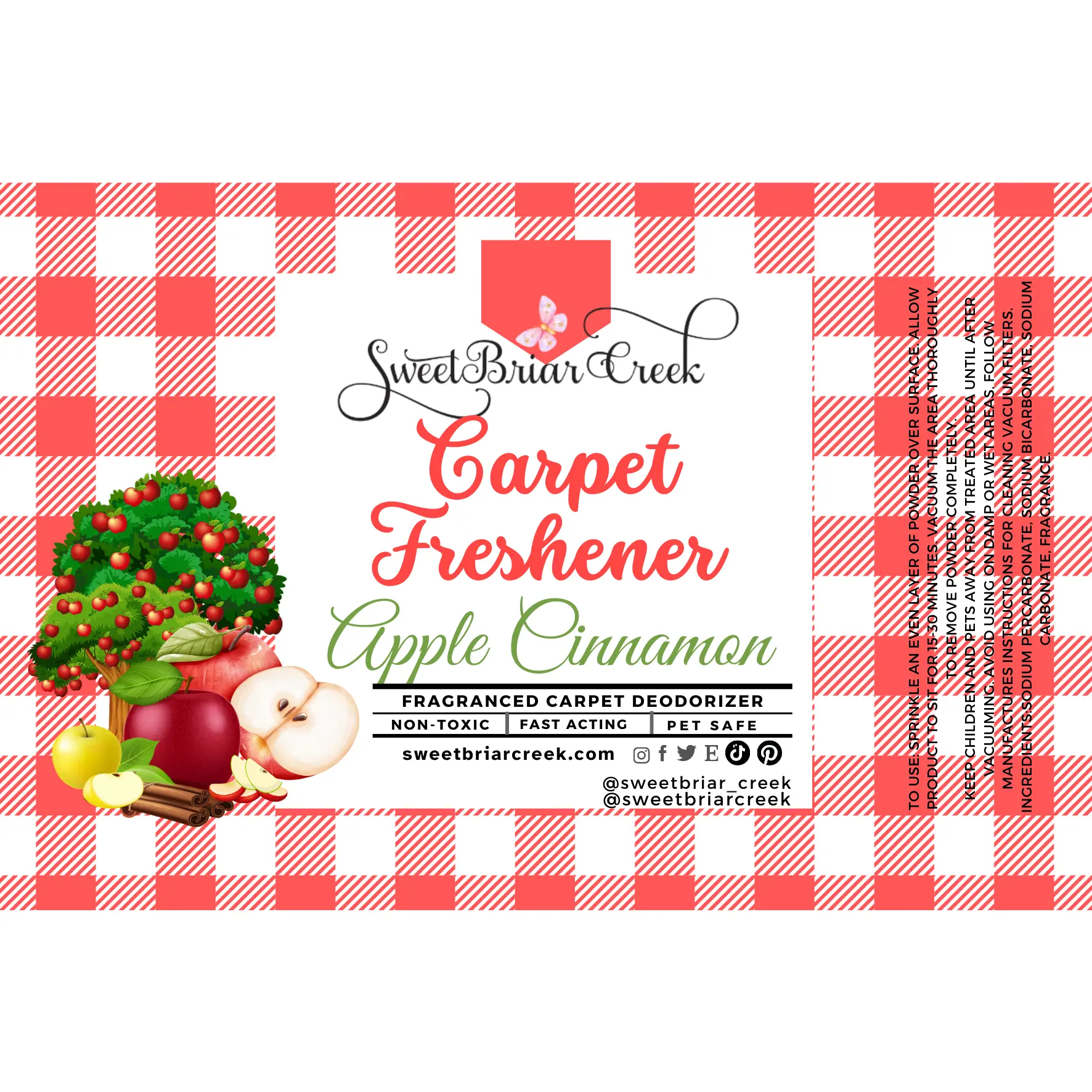 Apple Cinnamon Carpet Freshener Powder Fragrance Household