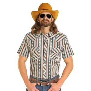 ROCK&ROLL MENS SHORT SHIRT DARK BROWN - BMN3S08306