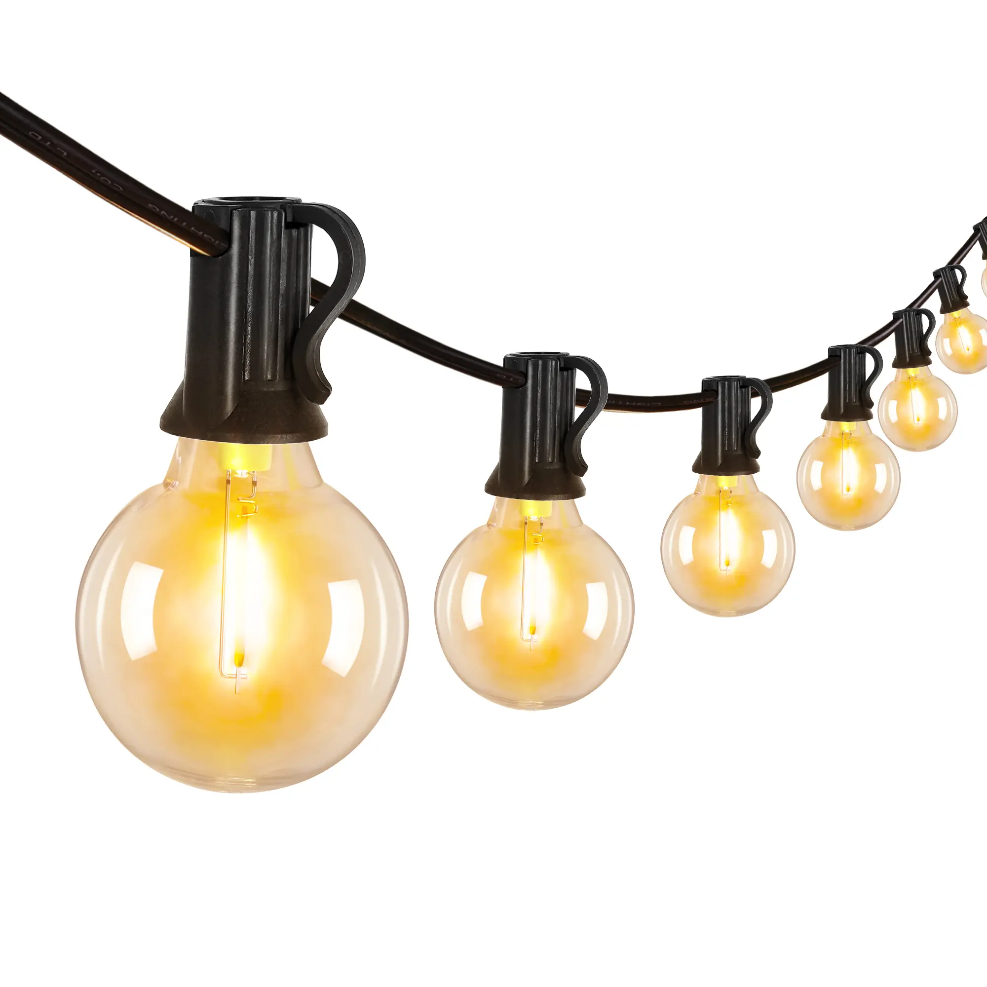Ollny 100FT Outdoor String Lights, Waterproof Connectable Hanging Lights with 50 Edison + 3 Spare Led Bulbs Plug in, Patio Led Lights for Outside Backyard Garden Camping Porch Decor