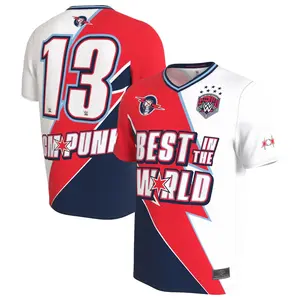 Cm Punk Best In The World Wwe Soccer Jersey Number 13 Streetwear Casual Sport Fan Shirt Loose Comfortable For Men Women Fall Winter Spring Gym Outfit Top