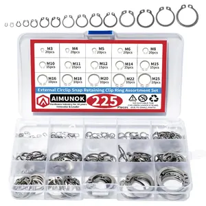 Aimunok Stainless Steel Shaft Retaining Ring, Stainless Steel Spring Clip M3-M25, Multiple Sizes, Corrosion Resistant, Durable Fasteners