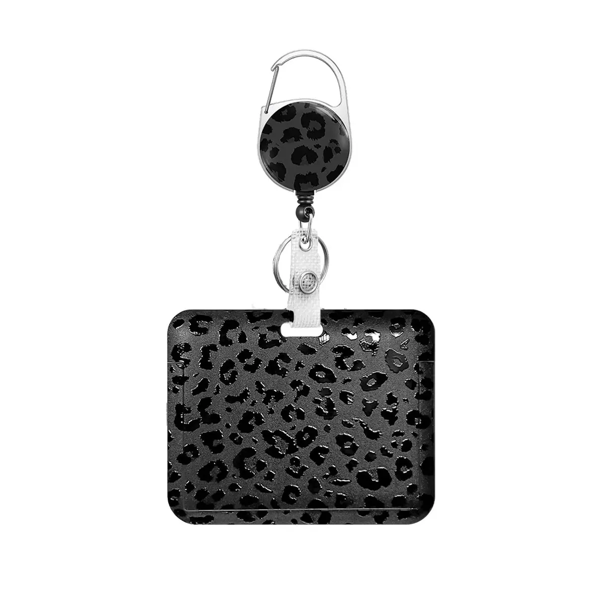Badge Holder Set with Leopard Print Plastic Box, Expandable Nursing Badge Reel Clip, Retractable Badge Holders, ID Card Protector, Name Tag Holder, Id Holders For Badges, for Teachers, Nurses, Office Use