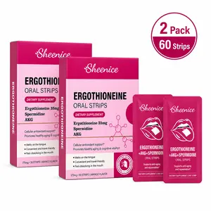 Ergothioneine Quick Melt Oral Strips 2 Pack | Antioxidant & Cellular Health Support Supplement | 35mg Ergothioneine + Spermidine + AKG | Vegan, Sugar-Free, Mango Flavor | 60 Strips