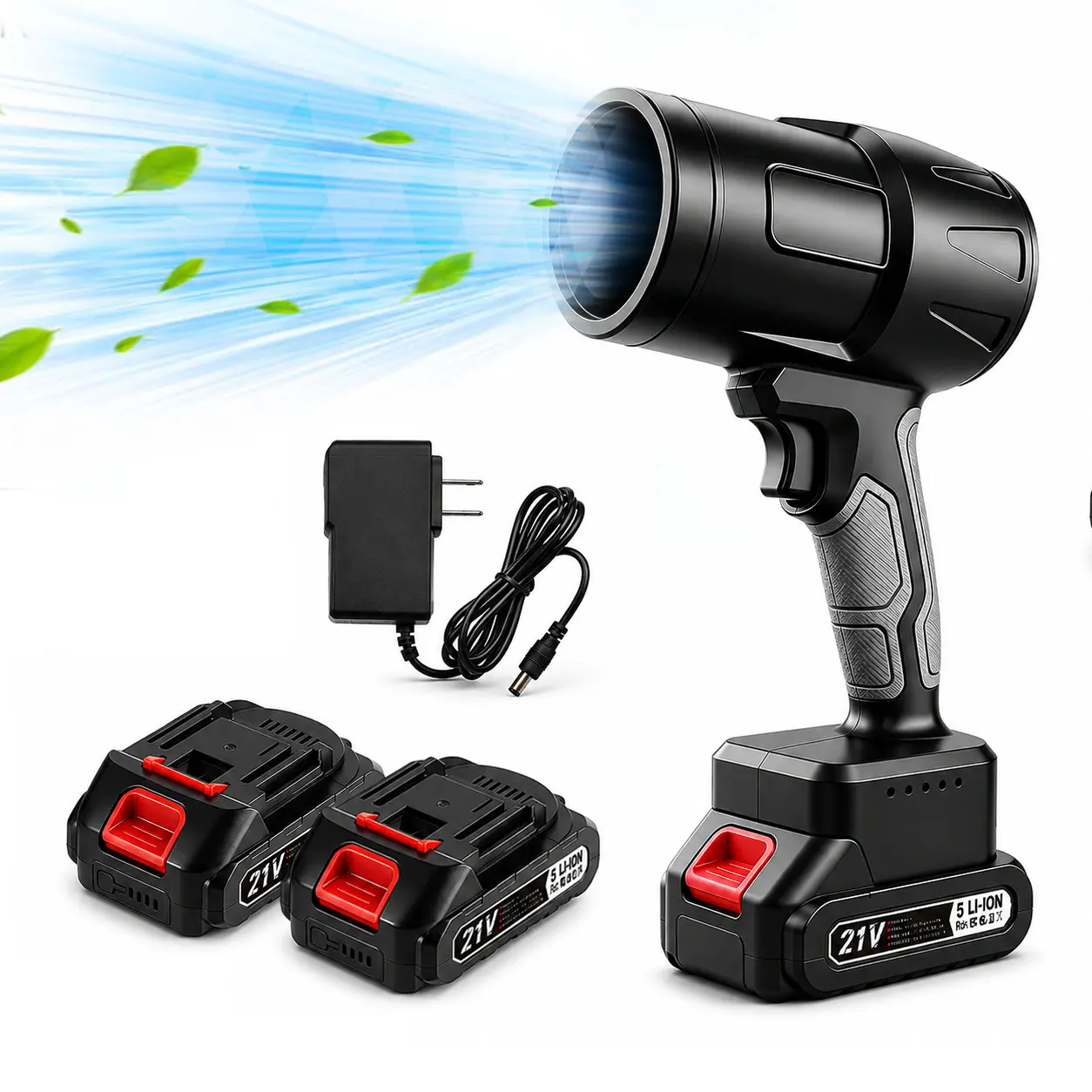 Portable Turbo Jet Blower, Cordless Violent Turbo Fan, Jet Dry Blower with Battery, Multi-use Air Duster for Car Drying, Keyboard Cleaning, Outdoor Camping brushlesspure copper motor jet fan