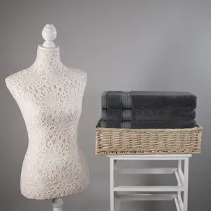 700 GSM Bamboo Collection Bath Towels - Pack of 2- Charcoal