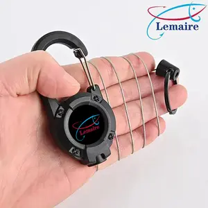 Lemaire Retractable Anti-Theft Keychain -Heavy-Duty EDC Steel Security Cable – IPX6 Waterproof & Rust-Proof with Quick-Release Carabiner – For Fishing Gear & Backpacks Tool Accessory Organiser Accessory
