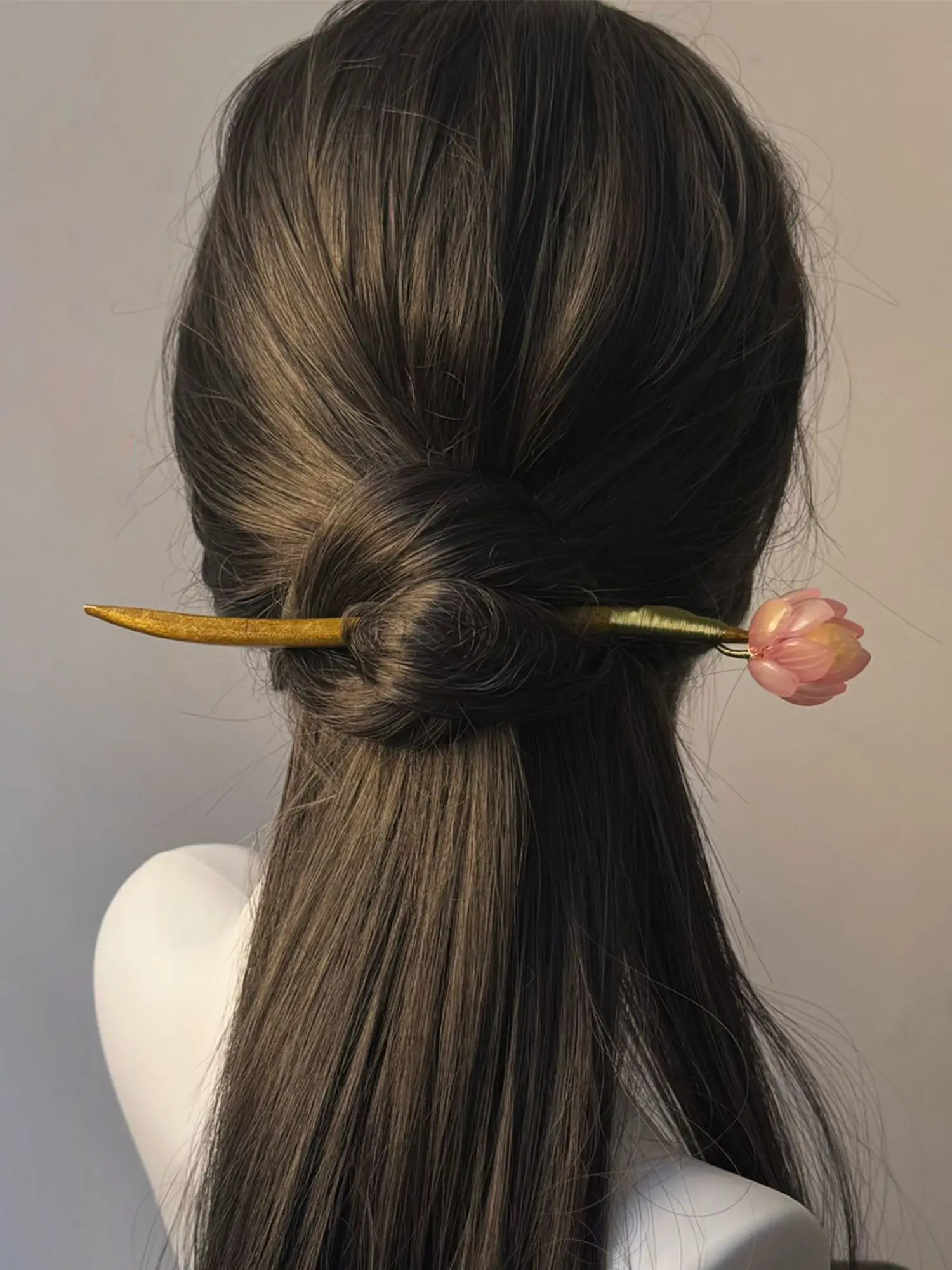 Vintage New Chinese Style Small Lotus Wooden Hairpin, Ancient Wind Wood Hairpin, Hanfu Traditional Accessories, Elegant Hair Ornament, Wedding Hair Accessories
