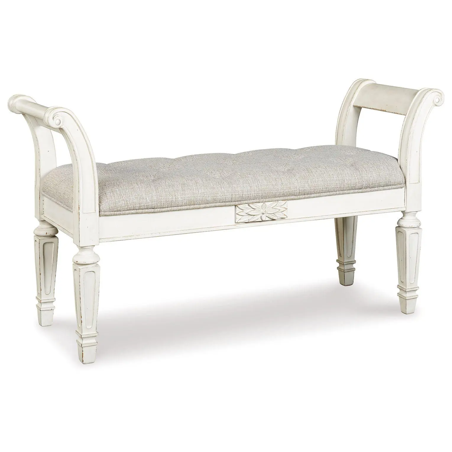 Realyn - Accent Bench - Antique White