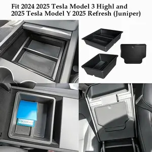 Central Control Storage Box Organizer for Tesla Model 3/y/highland/juniper+, Armrest Storage Compartment, Drawer Accessories