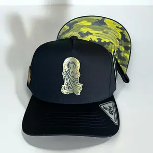 san judas tadeo hats snapback  black yellow camo Cotton