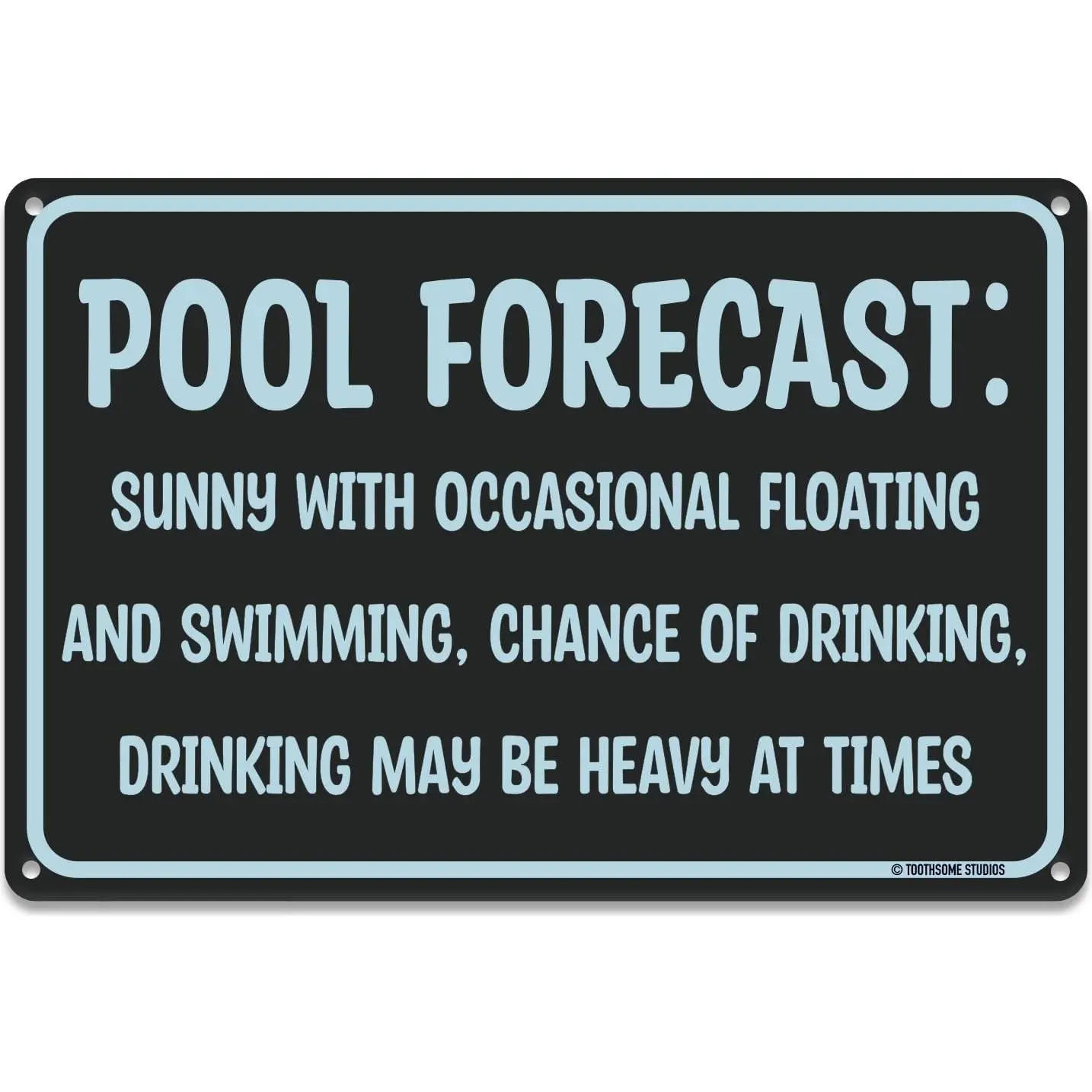 Pool Forecast 12" x 8" Funny Tin Pool Sign Beach Home Poolhouse Deck Tiki Bar Coastal Bedroom Decor