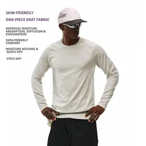 Unisex Seamless Long Sleeve T‑Shirt – Breathable Quick Dry, Minimalist Gym Tee, Outdoor Fitness Crewneck by FPA