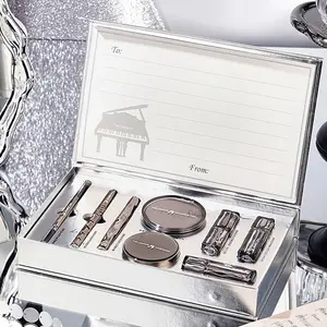 Black & White Keys Makeup Gift Set | 8-in-1 Full Beauty Kit with Cushion, Lipsticks & Tints – Elegant Gift for Her Face Makeup Sets