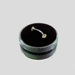 Uranium Glass Titanium Curved Barbell | UV Reactive | High Quality ASTM F136 Titanium Jewelry