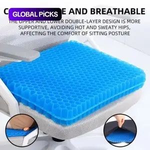 Gel Seat Cushion, Summer Breathable Honeycomb Design, Pressure Relief for Back & Tailbone Pain, Ideal for Home Office, Wheelchairs and Car Seats #GLOBAL PICKS
