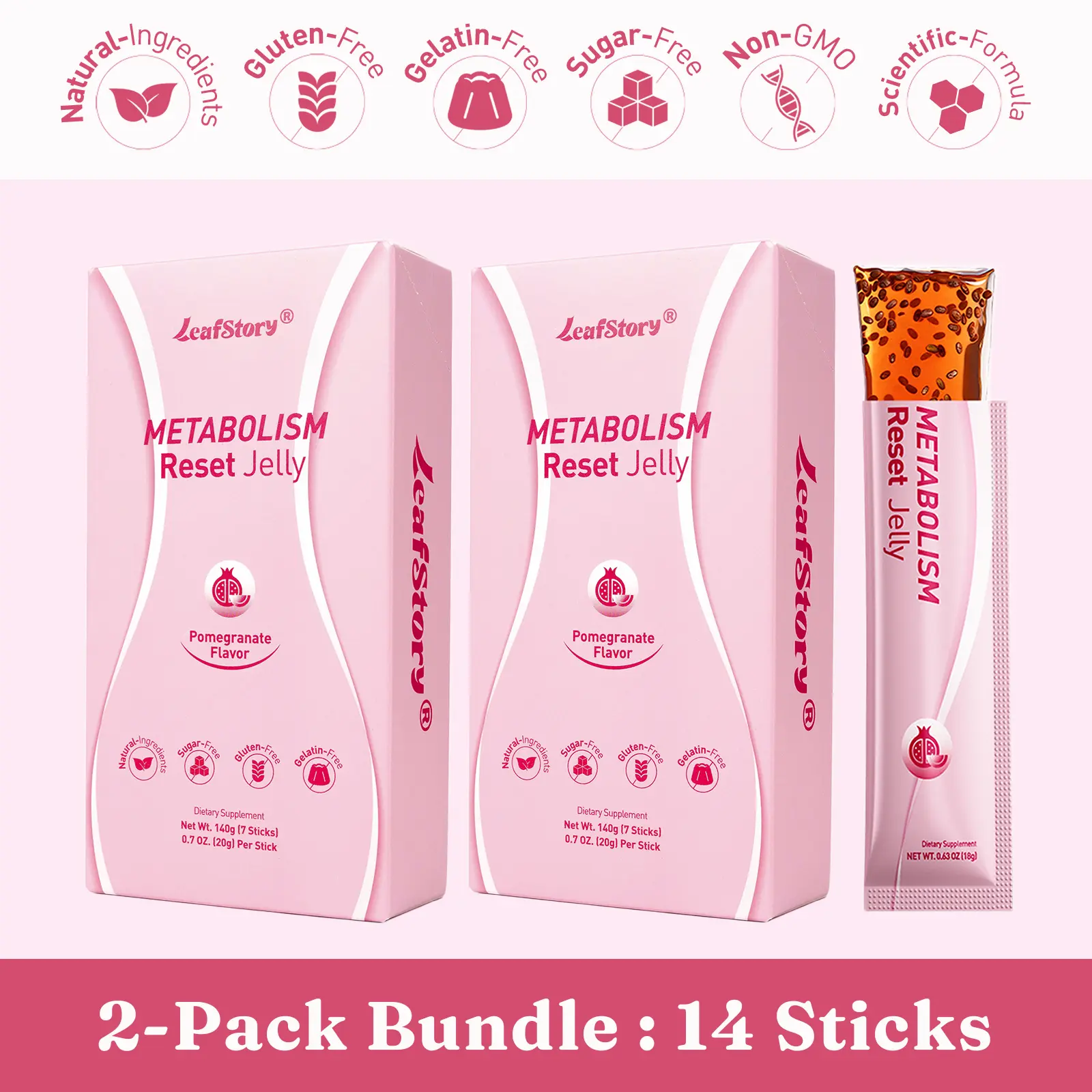 2 pack of Metabolism Reset Jelly (2*7 Sticks)