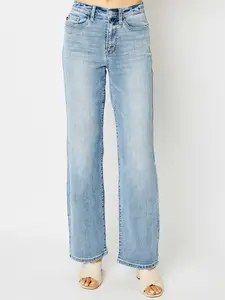 Seren High Waist Light Wash Straight Leg Jeans