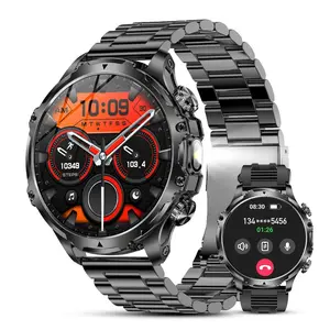 1.85 Inch Large Screen Smartwatch,Multifunctional Smart Watch, Wireless Smart Watch, 1pc Fashion Steel Band Digital Watch with 1 Spare Silicone Band, Sports Watch with Multi-Sport Modes for Men, Wearable