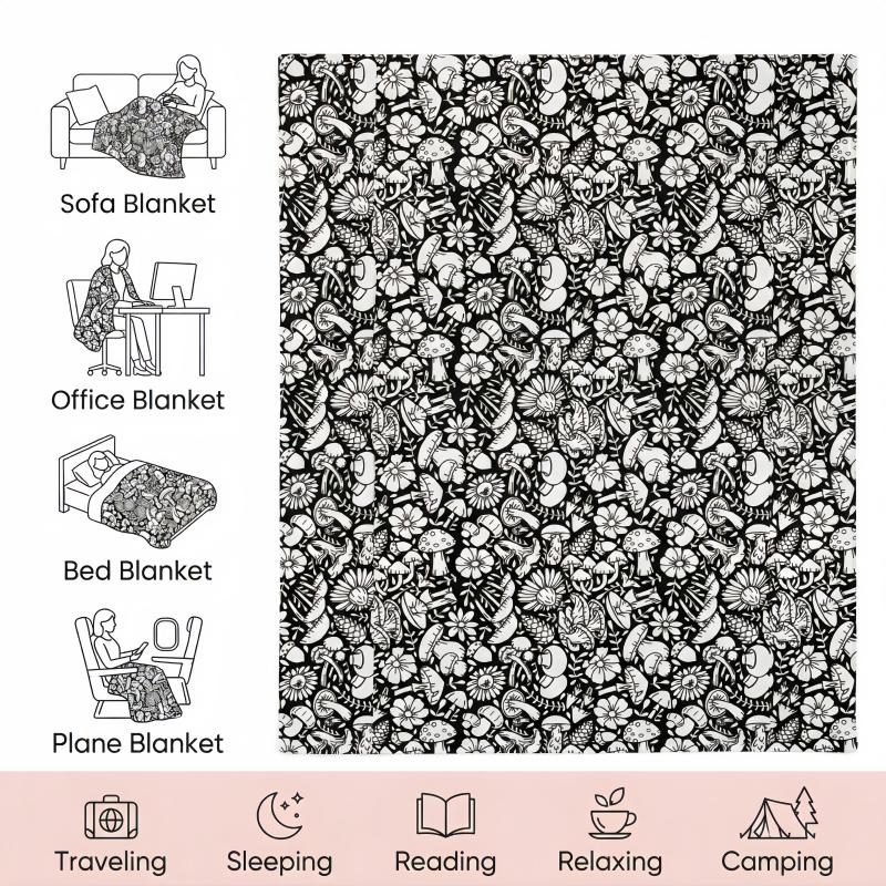 DIY Color Your Own Blanket with 24  Markers, Customizable Fuzzy Velvet Blanket for Creative Personalization, Artistic Home Decor & Cozy Gift Idea