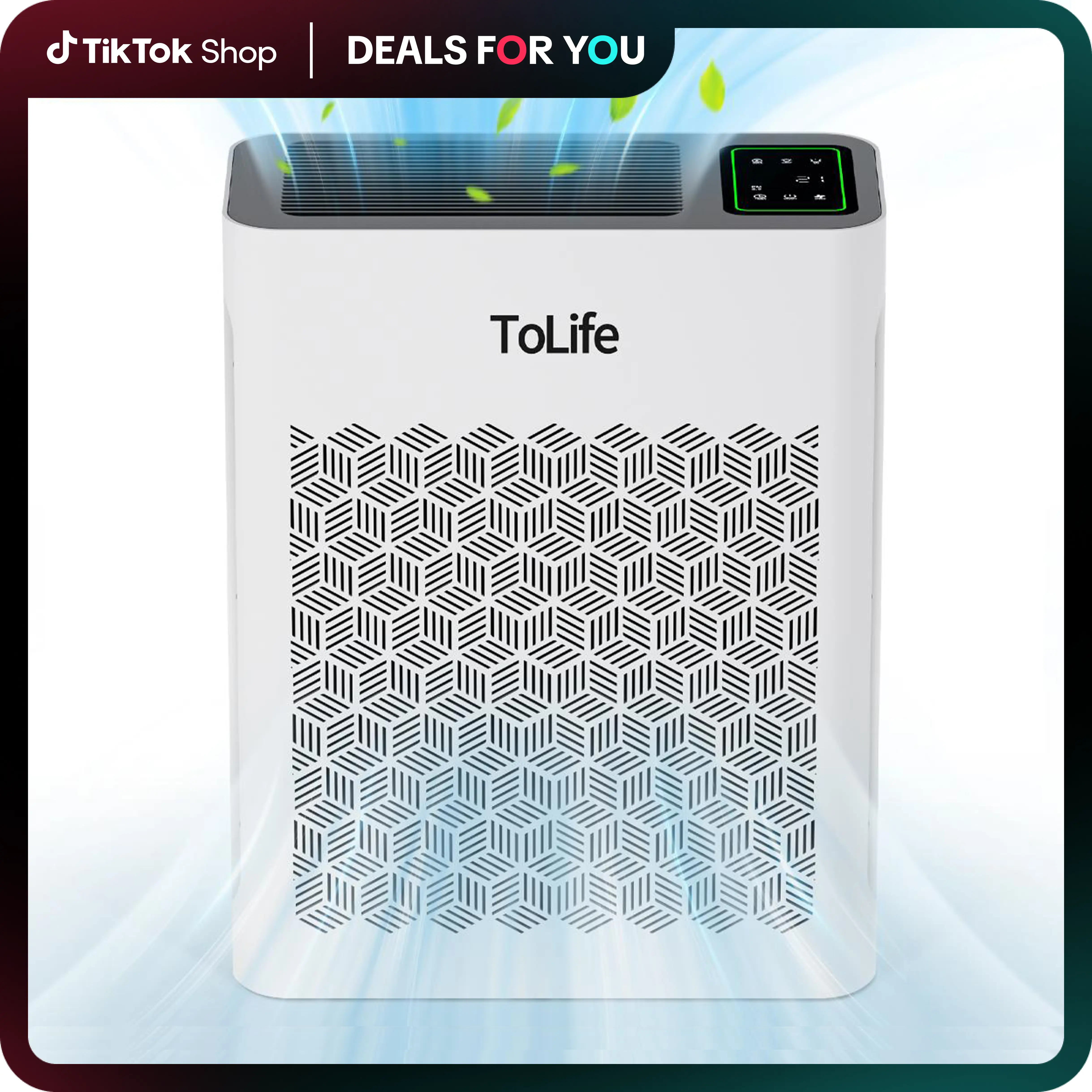 ToLife K2 Air Purifier: HEPA Power for Rooms up to 1095 Ft²! Auto Mode, PM 2.5 Display & Timer - Banish Smoke, Pollen & Allergens,dealsforyoudays