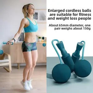 Dual-purpose fitness cordless skipping rope, weight-bearing big ball wireless skipping rope, indoor sports Home Workout Equipment