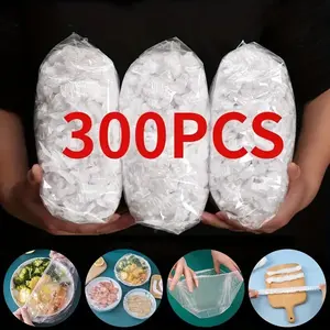 Reusable Elastic Food Cover, Transparent Stretch Plastic Bowl Plate Seal Lid, Disposable Food Wrap Set, Kitchen Pe Dustproof Bowl Cover